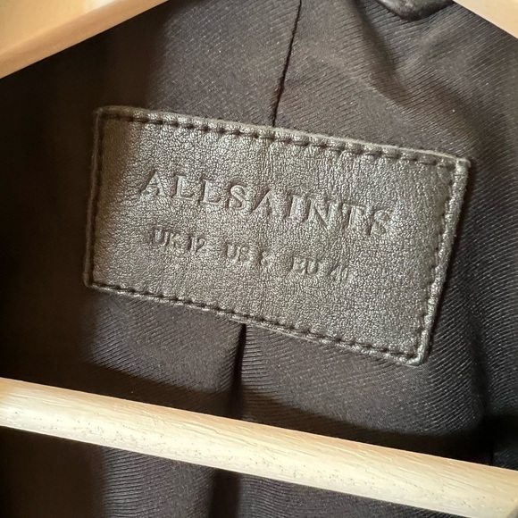All Saints Black Leather Biker Jacket - Picture 4 of 4